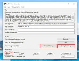 puttyget sshkey생성방법