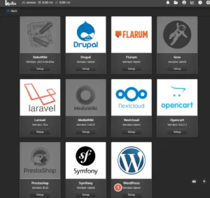 hestiacp에서 앱선택화면