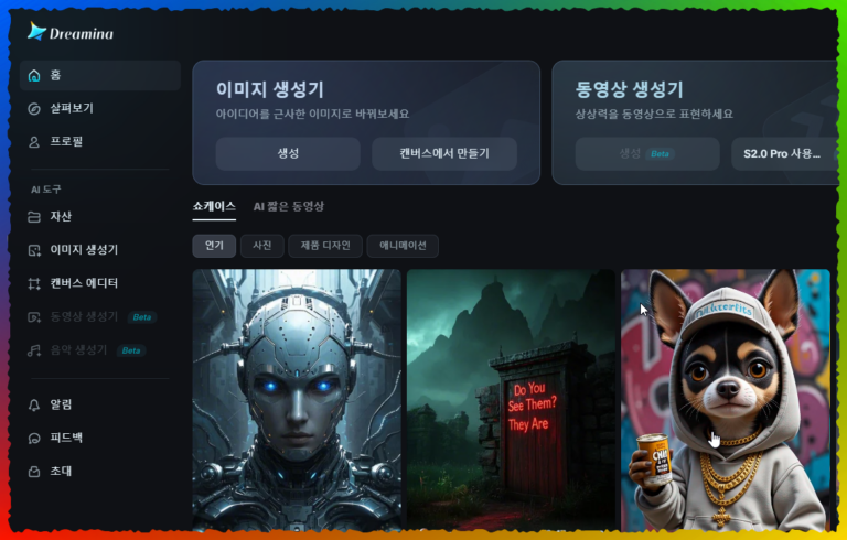 Dreamina AI 홈페이지