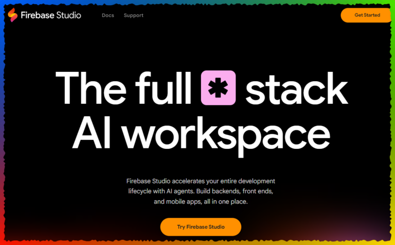 Firebase Studio 홈페이지 이미지