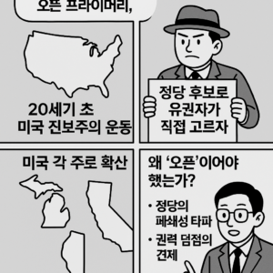 오픈 프라이머리 경선개념 만화컷