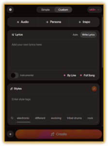 수노 노래생성 ai 입력창