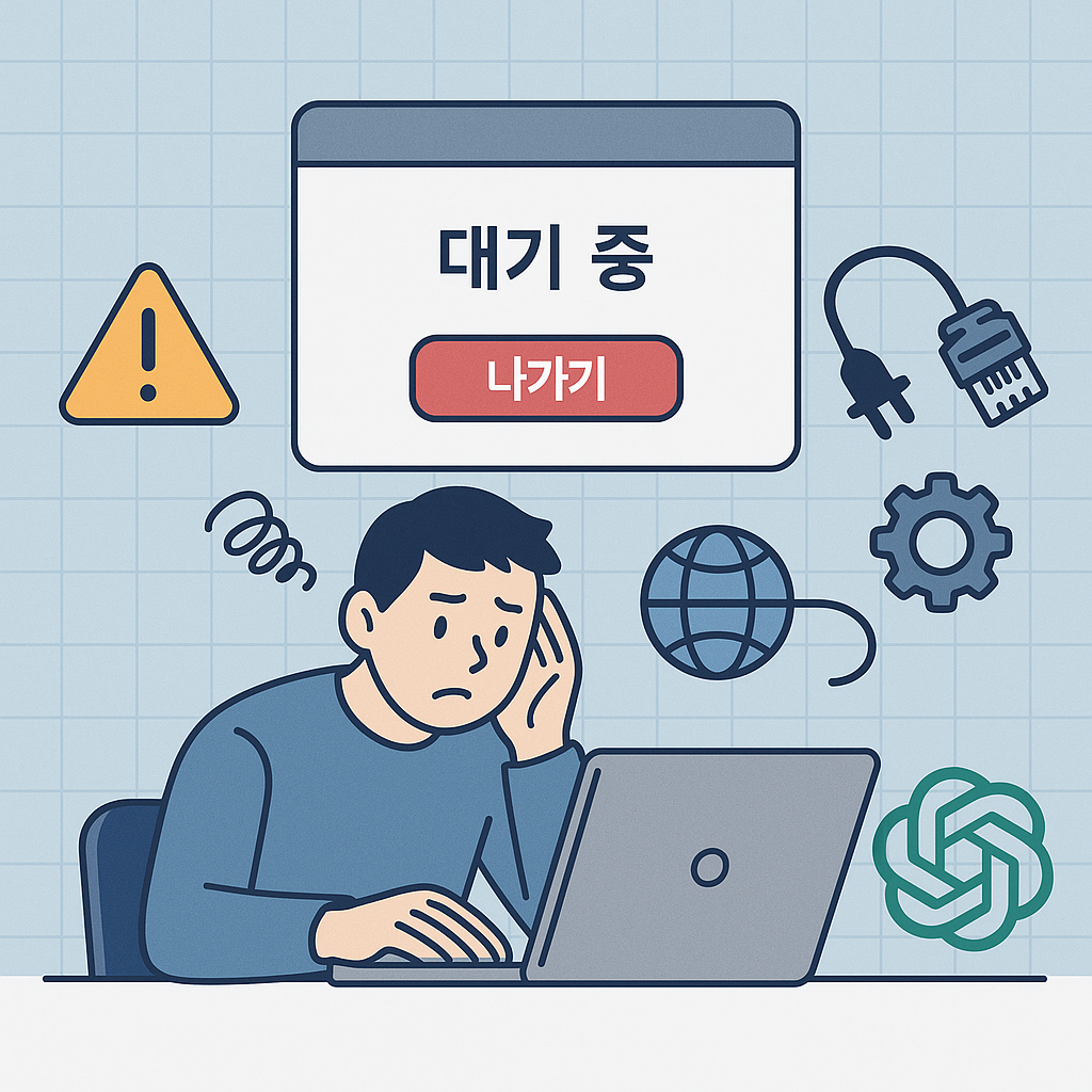 chatgpt 대기중,나가기 뜨는 이유